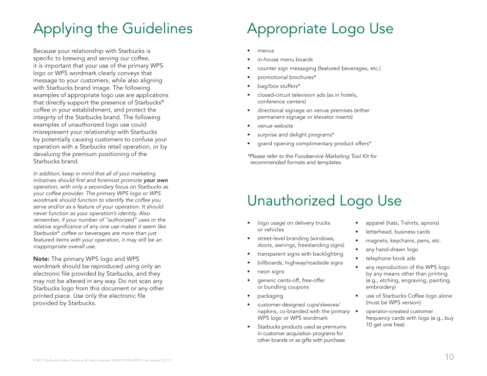 Starbucks-Logo Usage Guideline2011(12p)_第10页