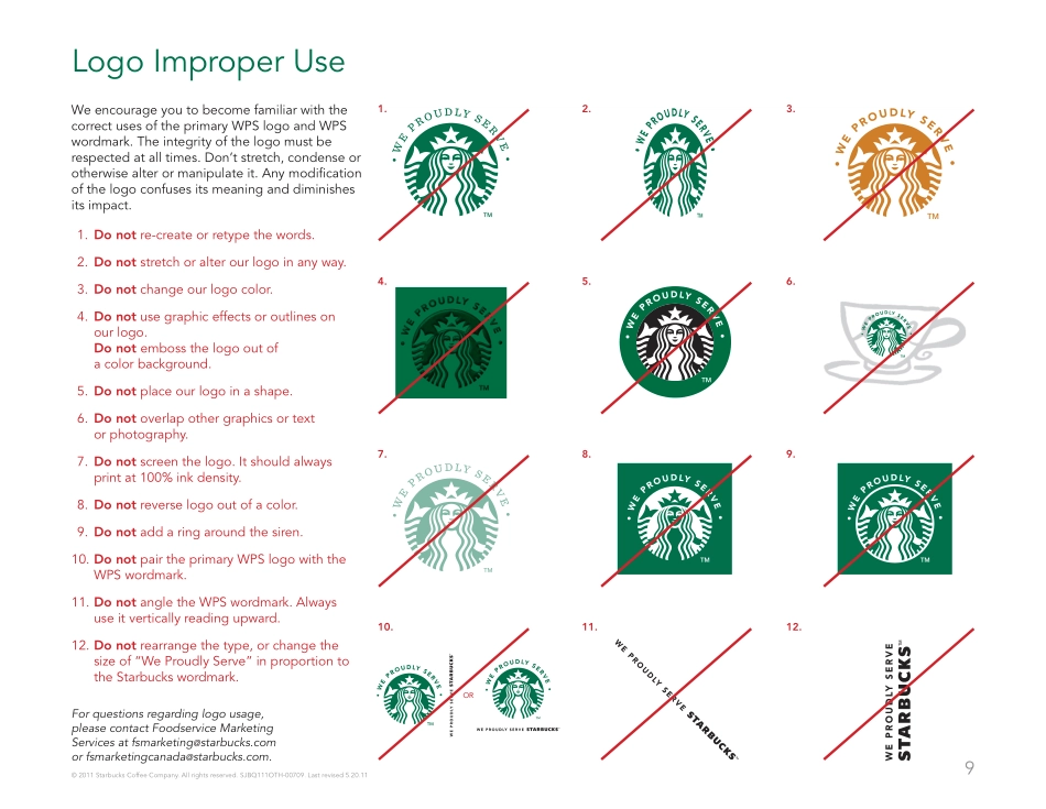 Starbucks-Logo Usage Guideline2011(12p)_第9页