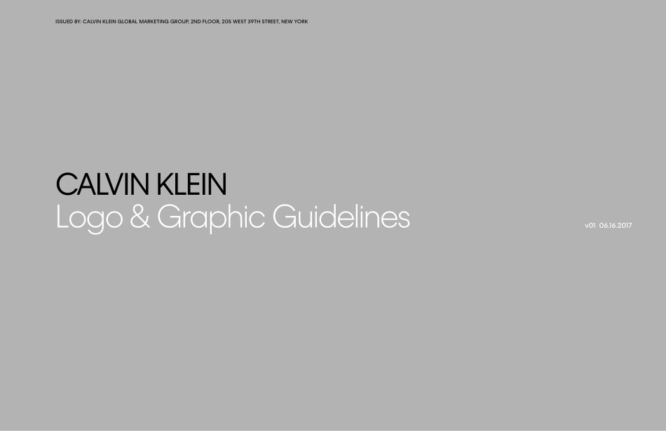 卡尔文·克莱恩CalvinKlein品牌手册2017_第1页