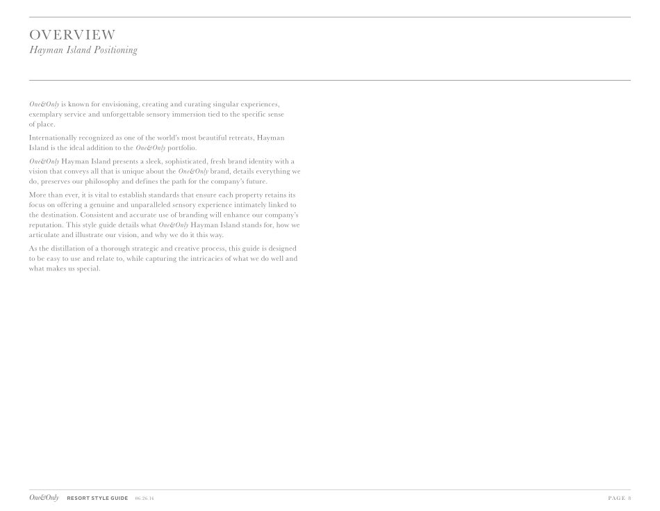 奢华度假酒店 One&Only 品牌VI手册-2014_第8页