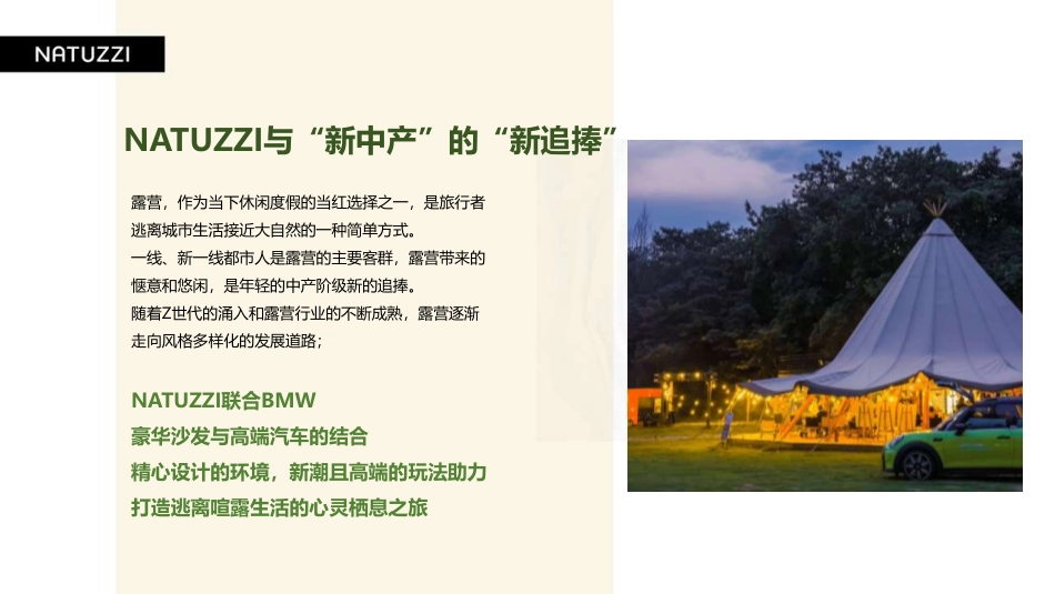 NATUZZI x 宝马「奢适慢生活」露营之旅活动招商方案_第9页