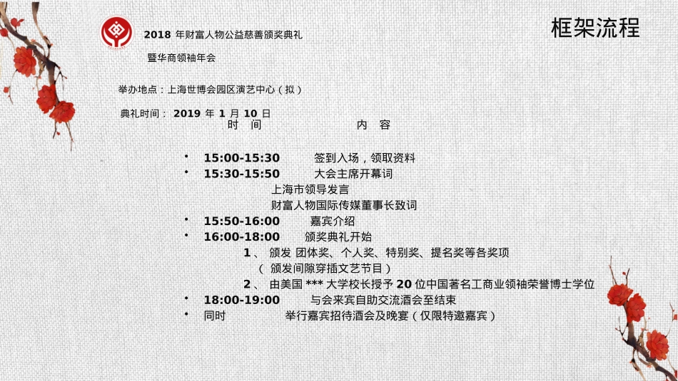 2018财富人物公益慈善颁奖典礼暨世界华商领袖年会策划方案_第3页