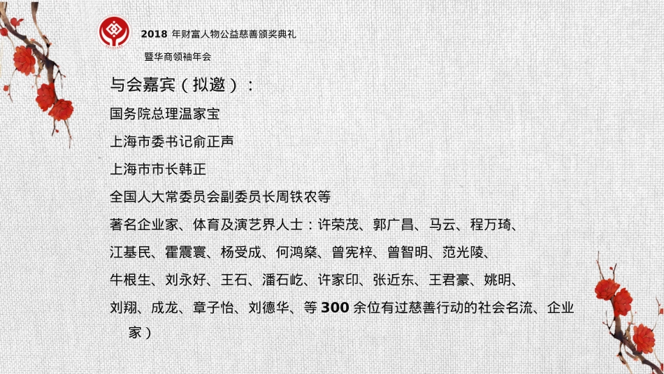2018财富人物公益慈善颁奖典礼暨世界华商领袖年会策划方案_第7页