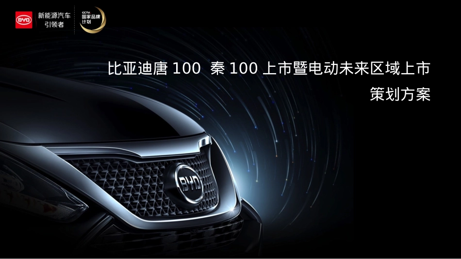 比亚迪唐100 秦100上市暨电动未来区域上市活动策划方案-53P_第1页