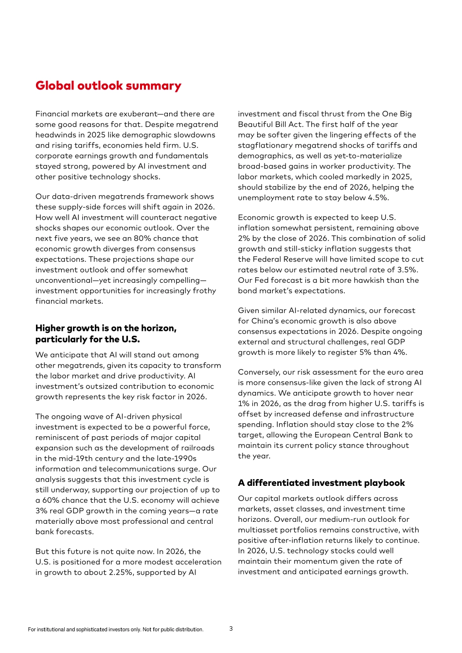 2026年全球经济和市场展望报告：AI非理性繁荣：经济上行股市下行（英文版）-锋集团.pdf_第3页
