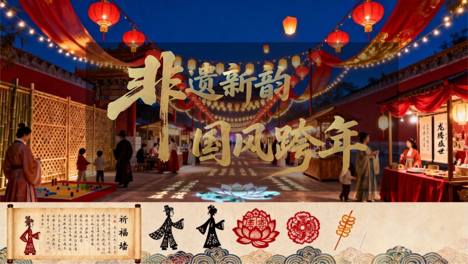 2026非遗新韵国风跨年马年元旦汉服夜市演戏活动方案.pptx_第1页