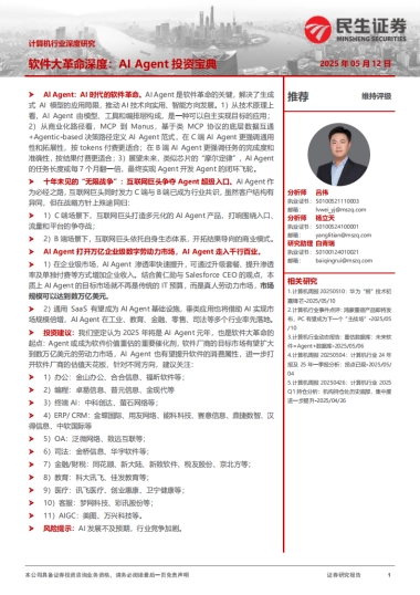 软件大革命深度：AI Agent投资宝典