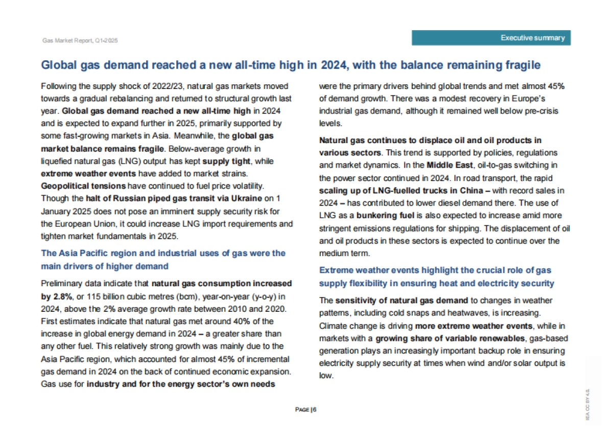 2025年第一季度天然气市场报告_第6页