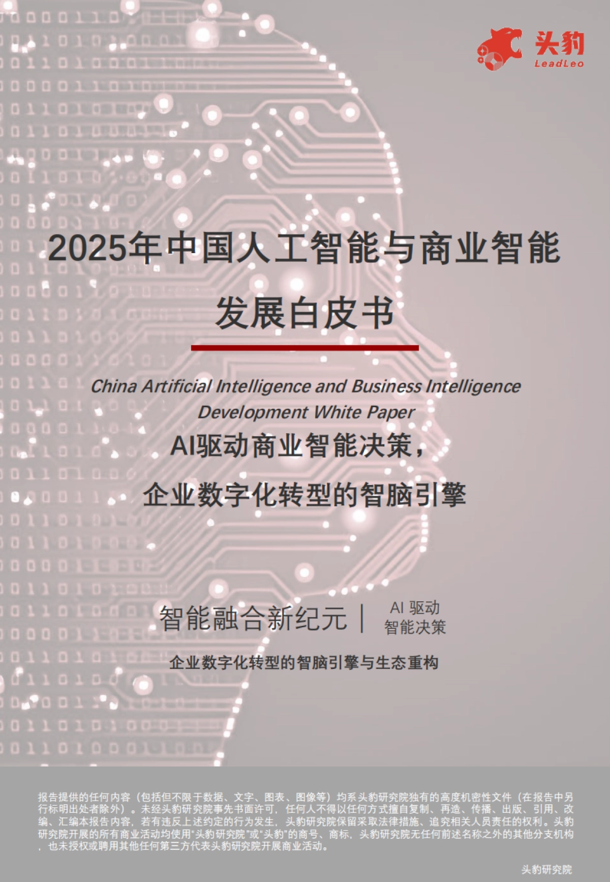 2025年中国人工智能与商业智能发展白皮书：AI驱动商业智能决策，企业数字化转型的智脑引擎_第1页