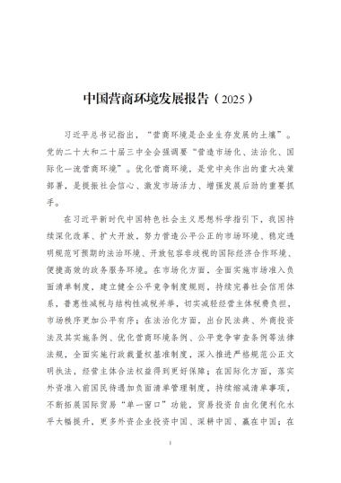 中国营商环境发展报告（2025）