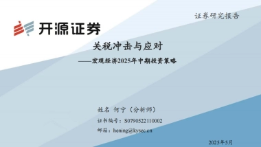 宏观经济2025年中期投资策略：关税冲击与应对