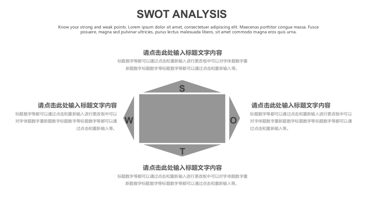 SWOT分析图表(黑灰白 30P PPT)_第10页