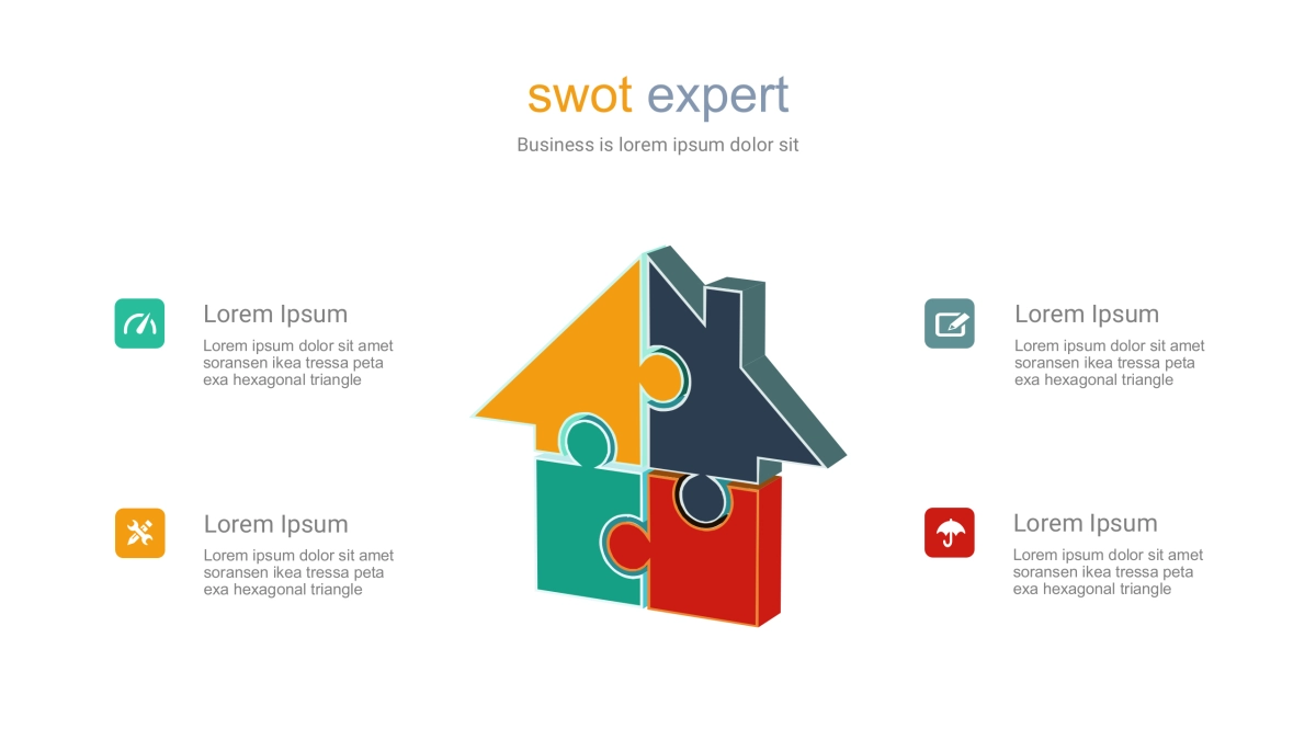 SWOT关系图表（彩色 30P PPT）_第10页