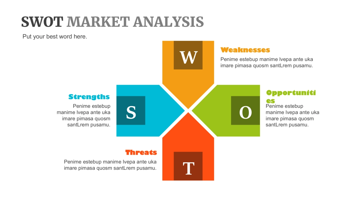 SWOT关系图表（彩色 30P PPT）_第7页