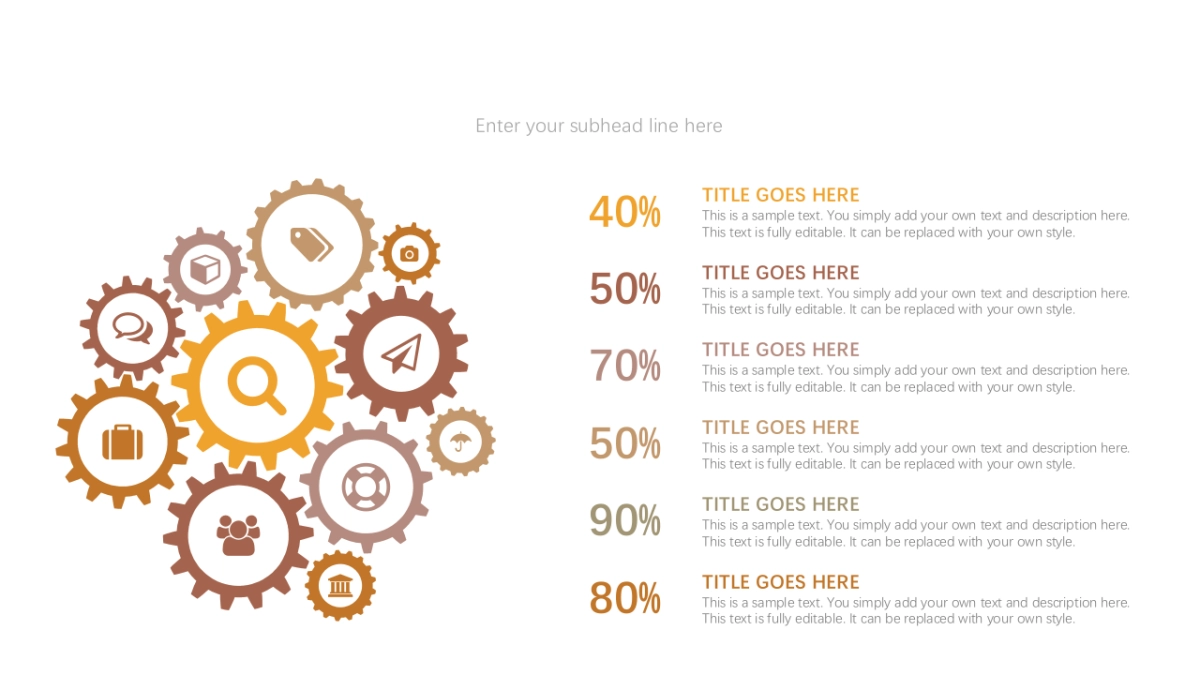 并列递进关系图（黄色系 30P PPT）_第7页
