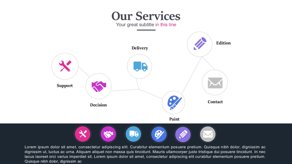 并列关系PPT图表（红蓝 30P PPT）_第8页