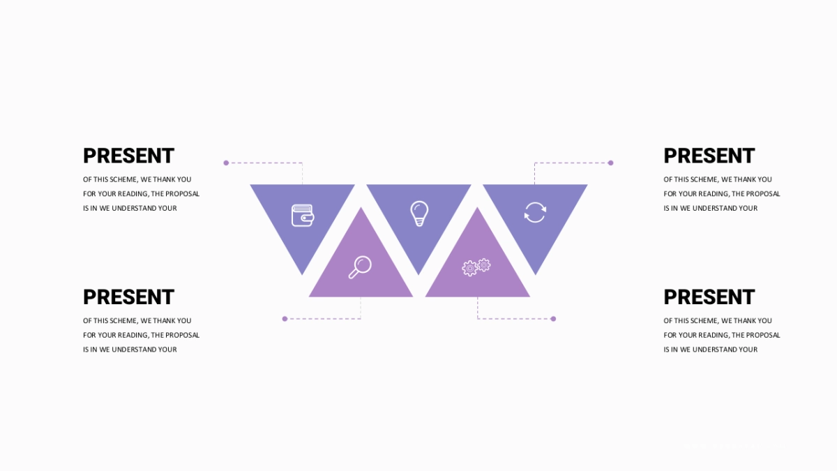 并列关系PPT图表（紫罗兰色 30P PPT）_第10页