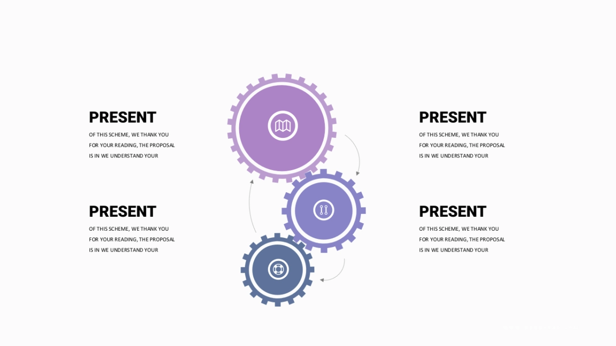 并列关系PPT图表（紫罗兰色 30P PPT）_第3页