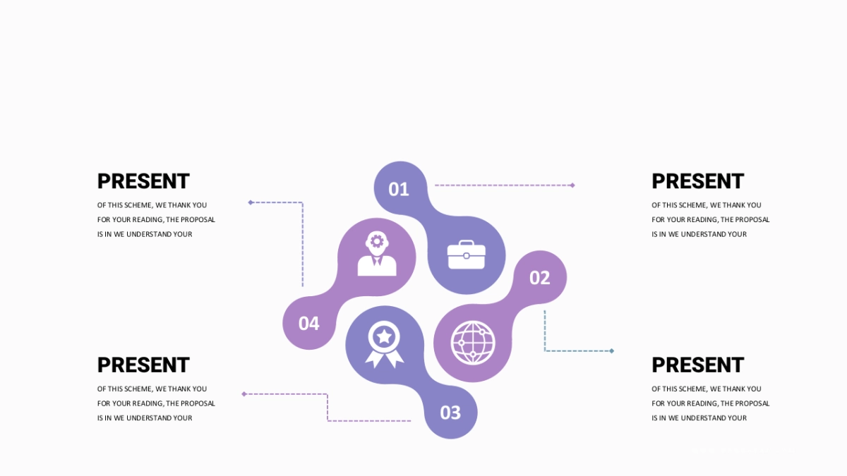并列关系PPT图表（紫罗兰色 30P PPT）_第8页