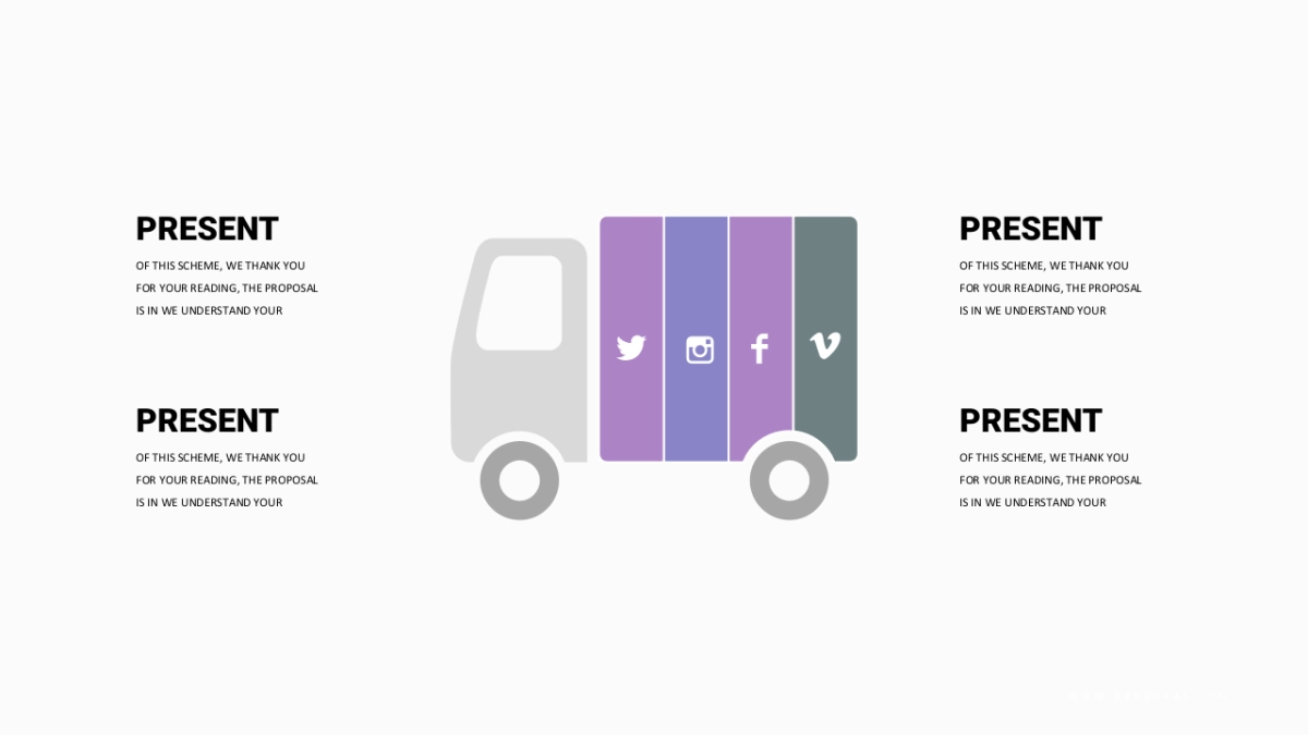 并列关系PPT图表（紫罗兰色 30P PPT）_第9页