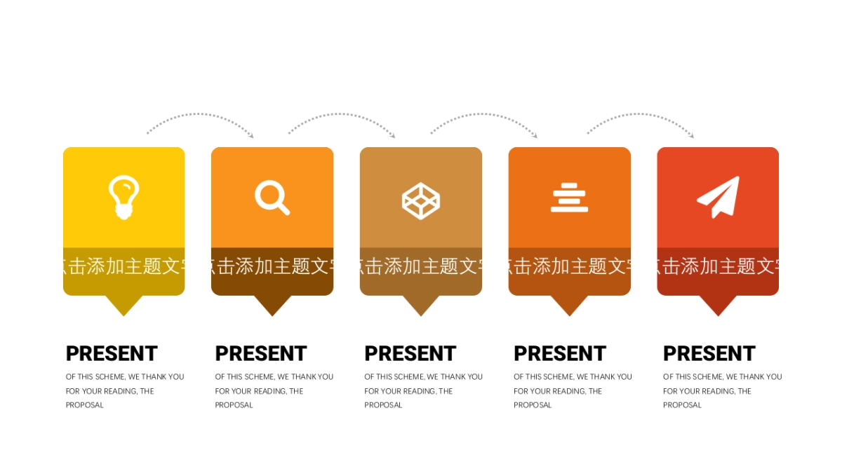 并列关系图表（橙色系 30P PPT）_第9页