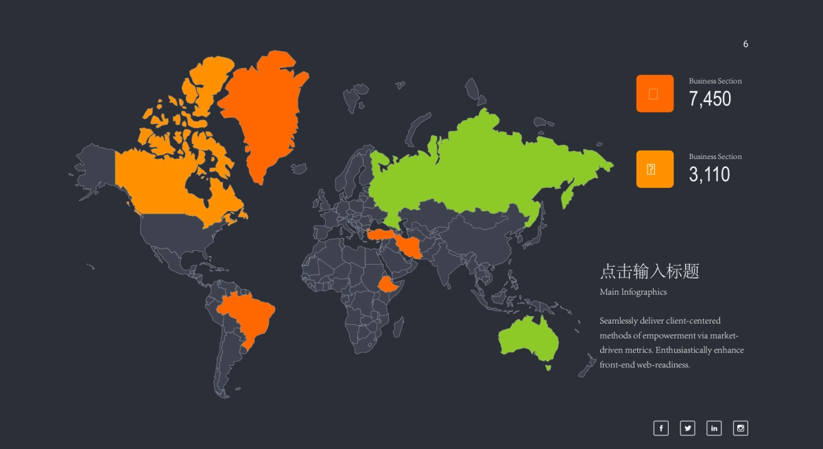 商务数据分析图（地图 黑色系 30P PPT）_第6页