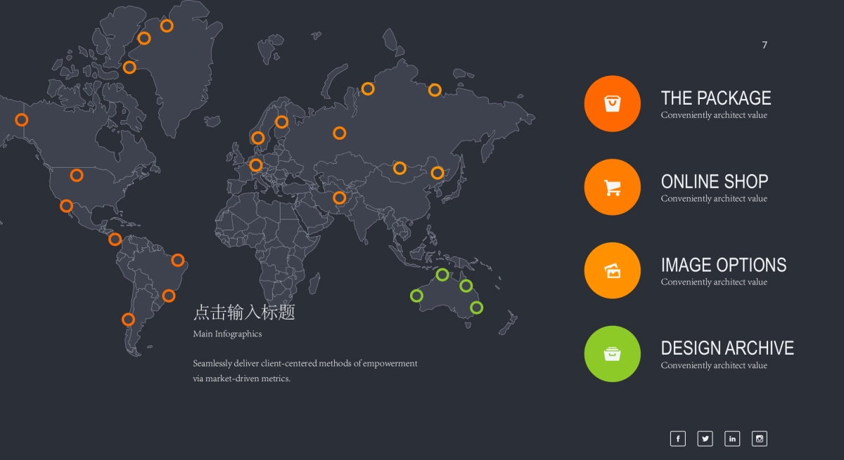 商务数据分析图（地图 黑色系 30P PPT）_第7页