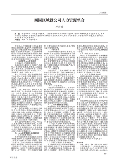 西固区城投公司人力资源整合