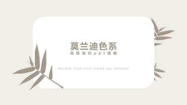 高端莫兰迪风格PPT模板88