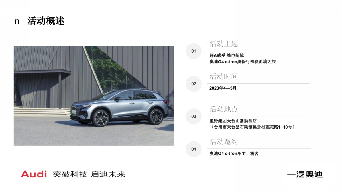 奥迪汽车Q4 e-tron奥保行探春觅境之旅动策划方案_第8页