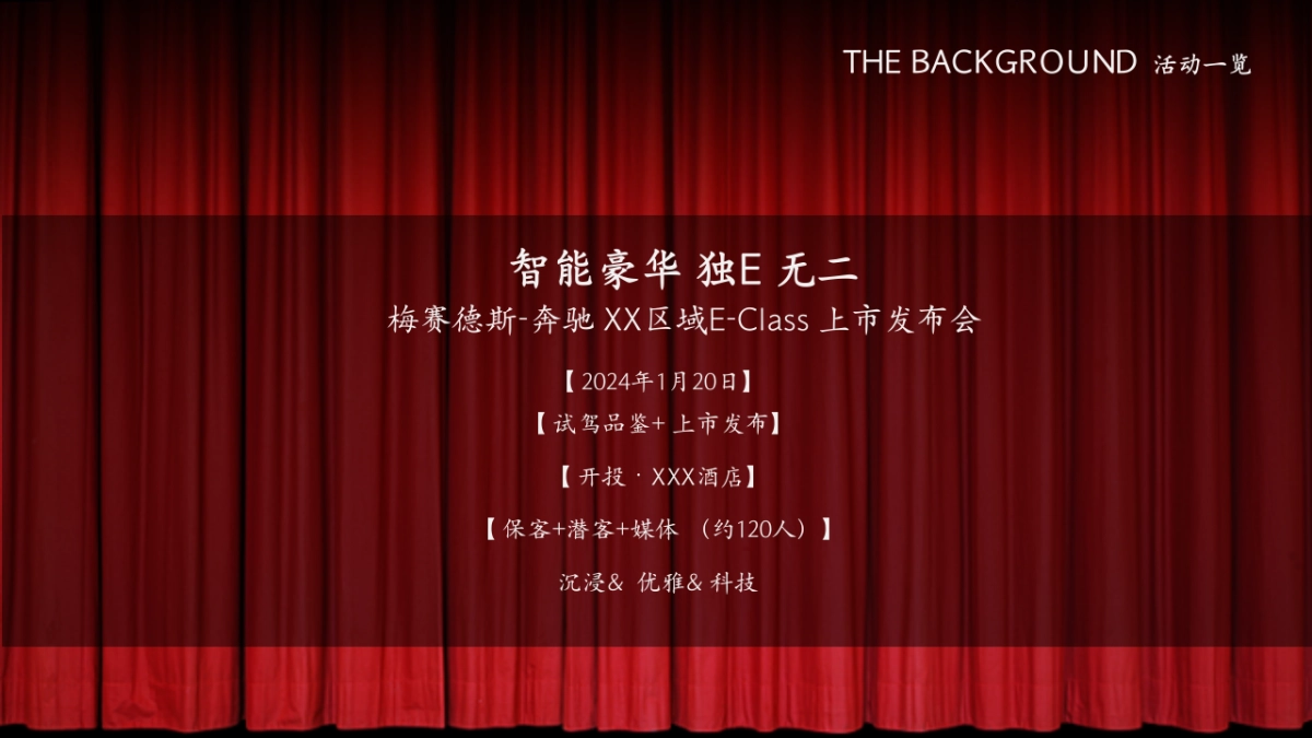 梅赛德斯奔驰汽车E出好戏新车上市发布会活动方案_第10页