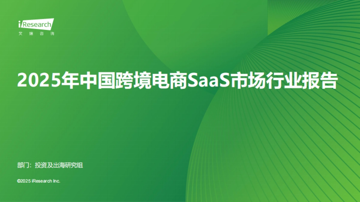 2025年中国跨境电商SaaS市场行业报告_第1页
