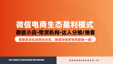 微信电商生态盈利模式——全域增长模型