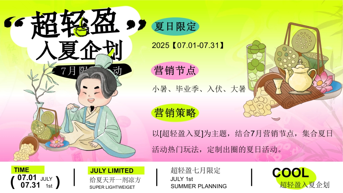 文旅景区7月限定「超轻盈入夏企划主题」夏日养生局活动策划方案_第4页
