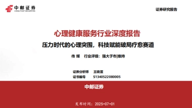 心理健康服务行业深度报告-压力时代的心理突围-科技赋能破局疗愈赛道