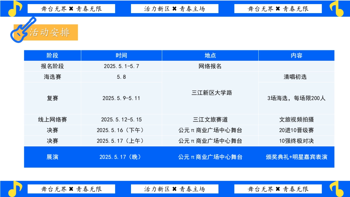 宜宾三江新区校园歌手大赛青春风采夏日大学生歌唱比赛活动方案_第6页