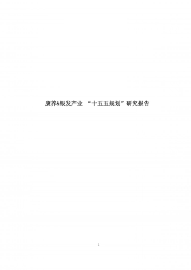 康养&银发产业“十五五规划”研究报告