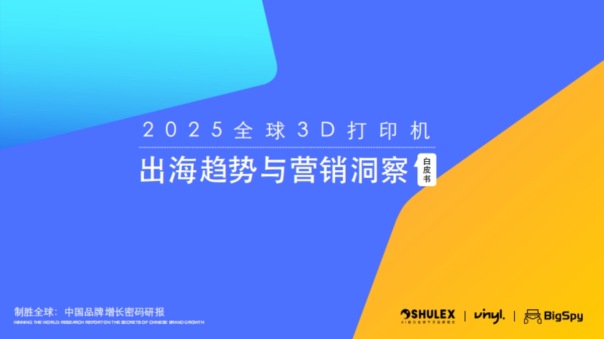 2025年3D打印机出海趋势与营销洞察白皮书_第1页