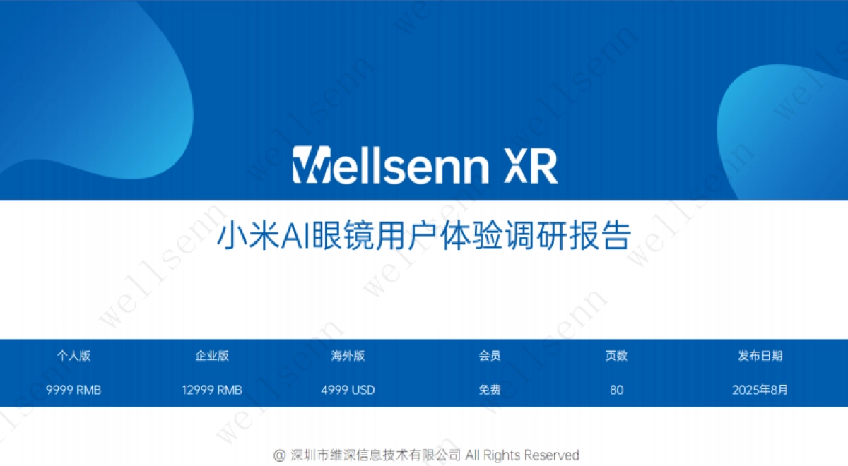 wellsenn 小米AI眼镜用户体验调研报告_第1页