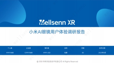 wellsenn 小米AI眼镜用户体验调研报告
