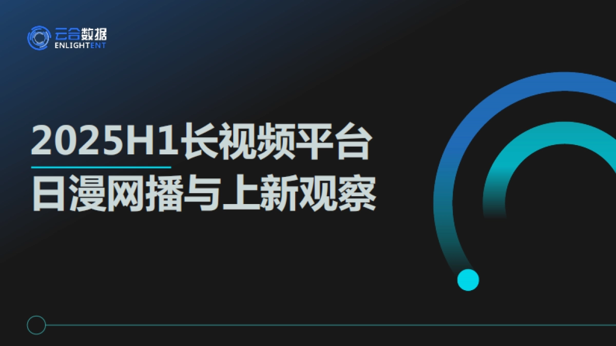 2025年H1长视频平台日漫网播表现与上新观察报告-云合数据_第1页