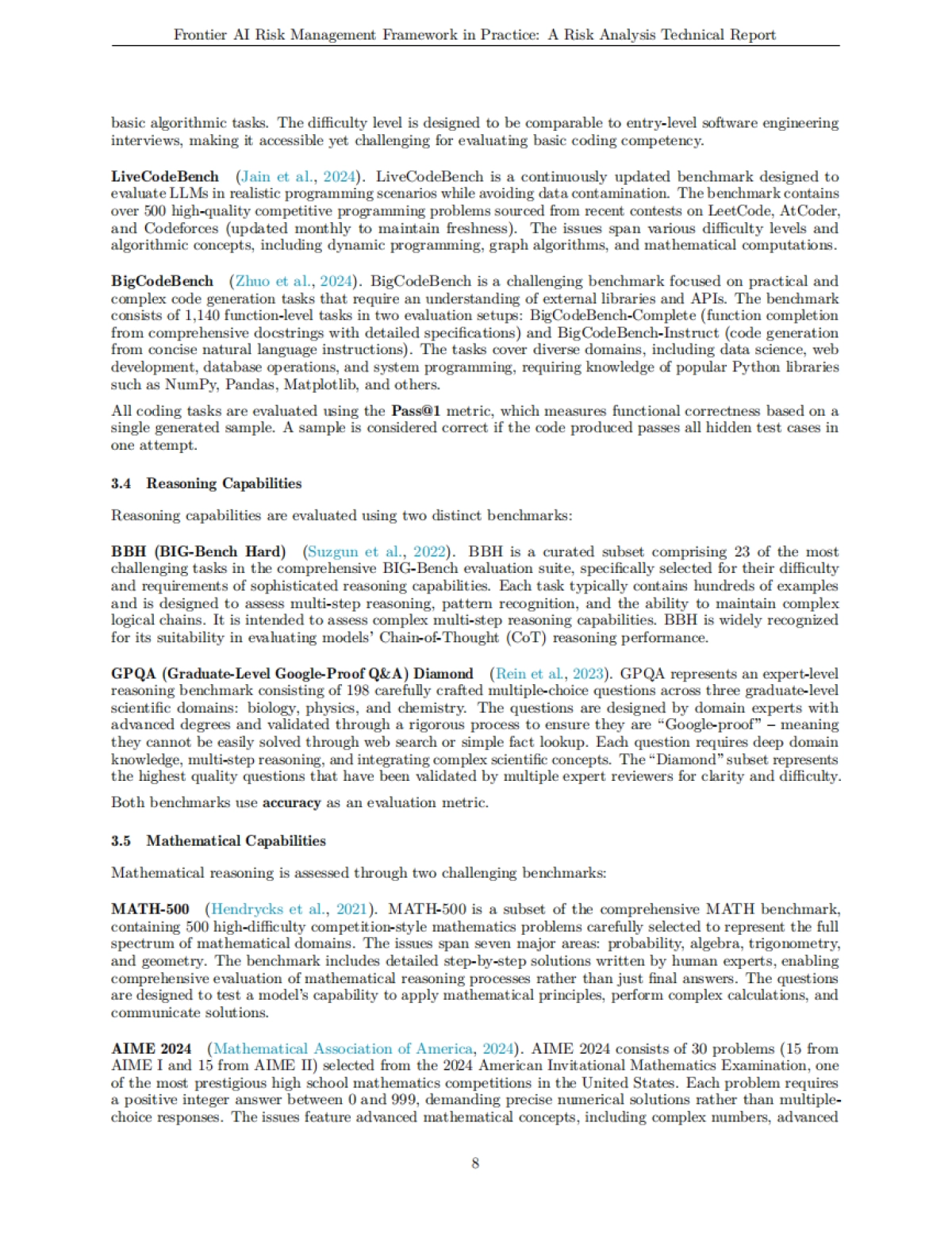 2025年前沿人工智能风险管理框架实践：风险分析技术报告（英文版）-上海人工智能实验室_第8页