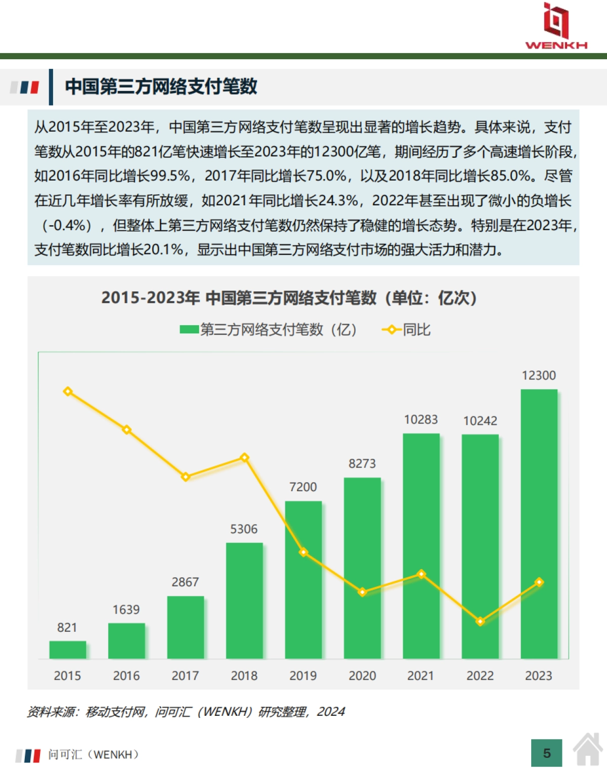 2025年中国第三方支付行业市场规模及行业分析报告-问可汇（WENKH）_第5页