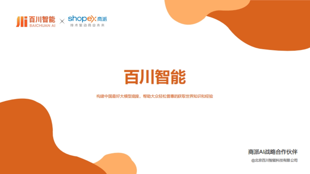 AI智能体与大模型解决方案-百川智能商派ShopEX_第1页