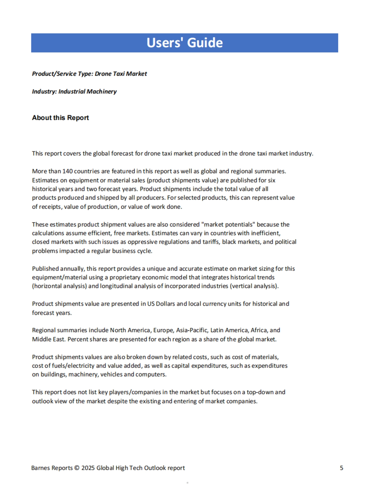 2025年全球无人机出租车市场全景分析报告(英文)_第5页