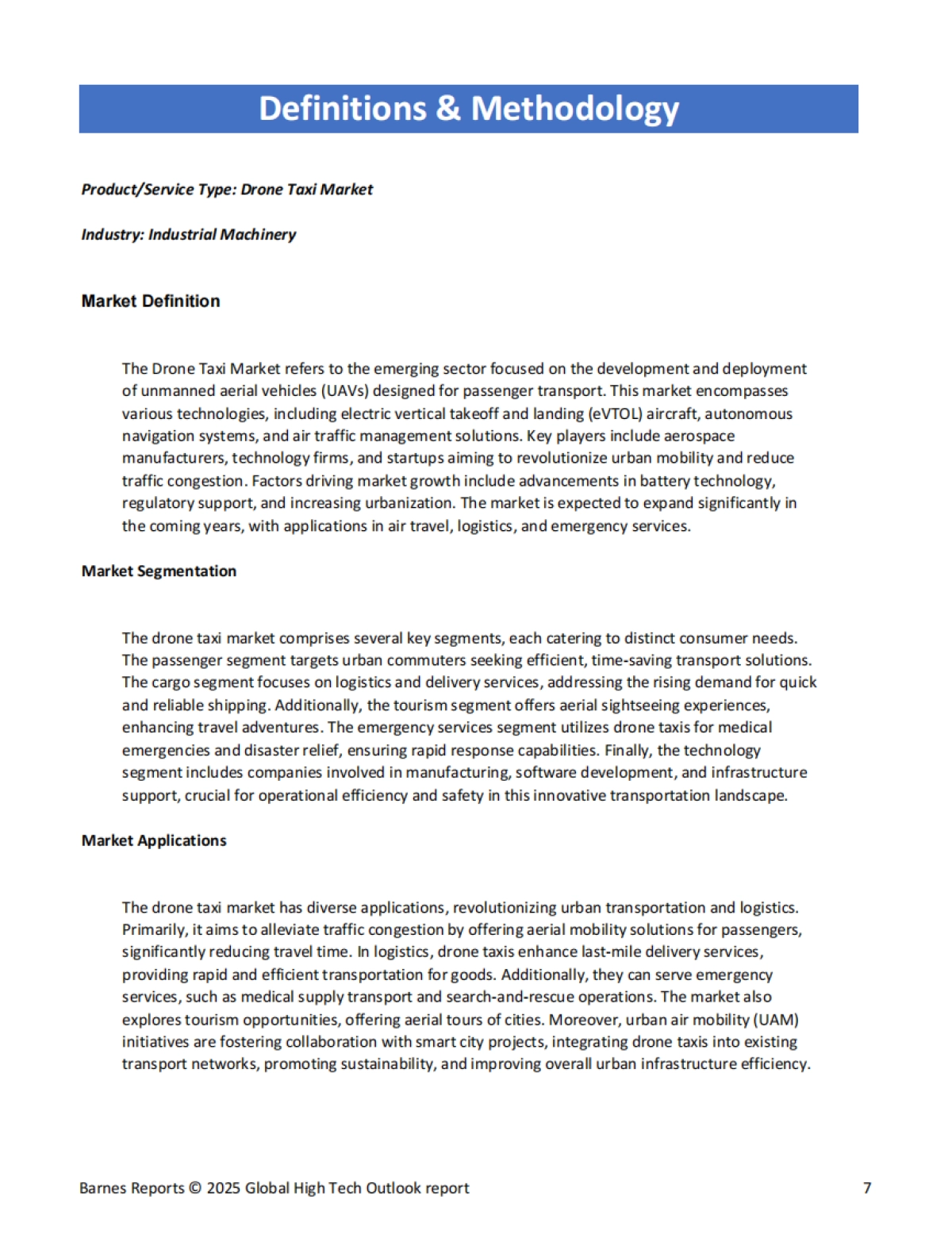 2025年全球无人机出租车市场全景分析报告(英文)_第7页