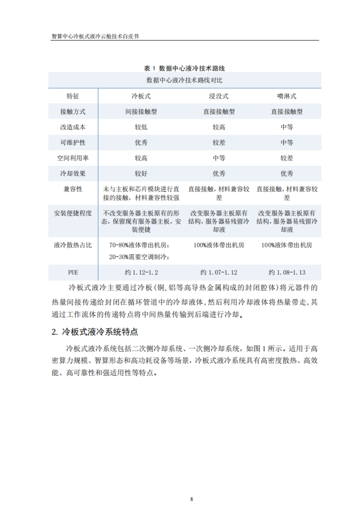 2025年智算中心冷板式液冷云舱技术白皮书-中讯邮电_第8页