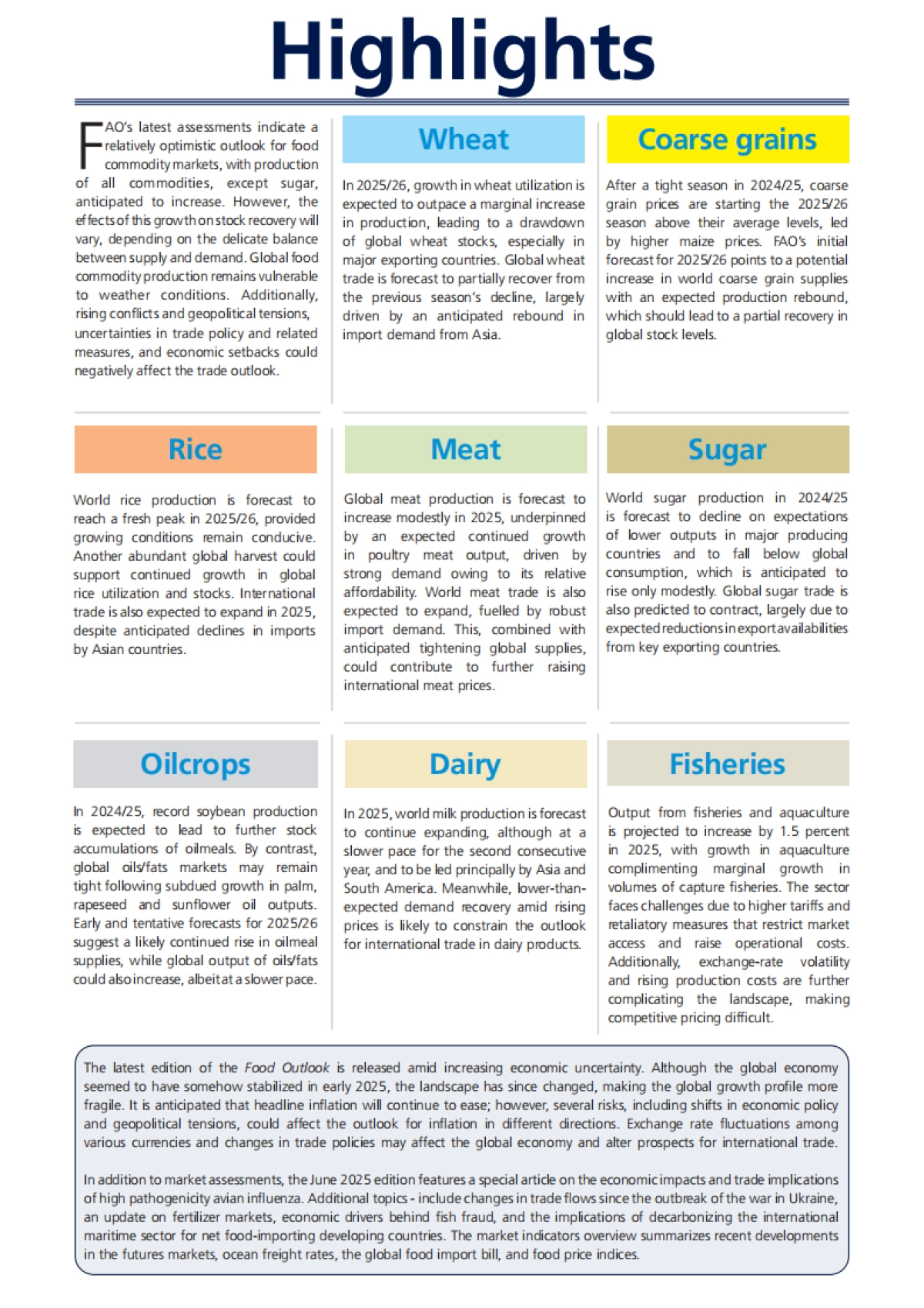 2025年全球食品展望报告半年刊（谷物、油籽与油脂、糖、肉类、乳制品、鱼类）（英文）-联合国粮农组织_第5页
