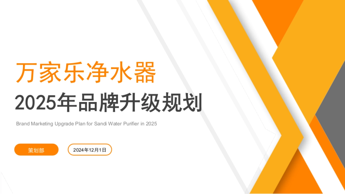 高端净水器品牌升级规划方案_第1页