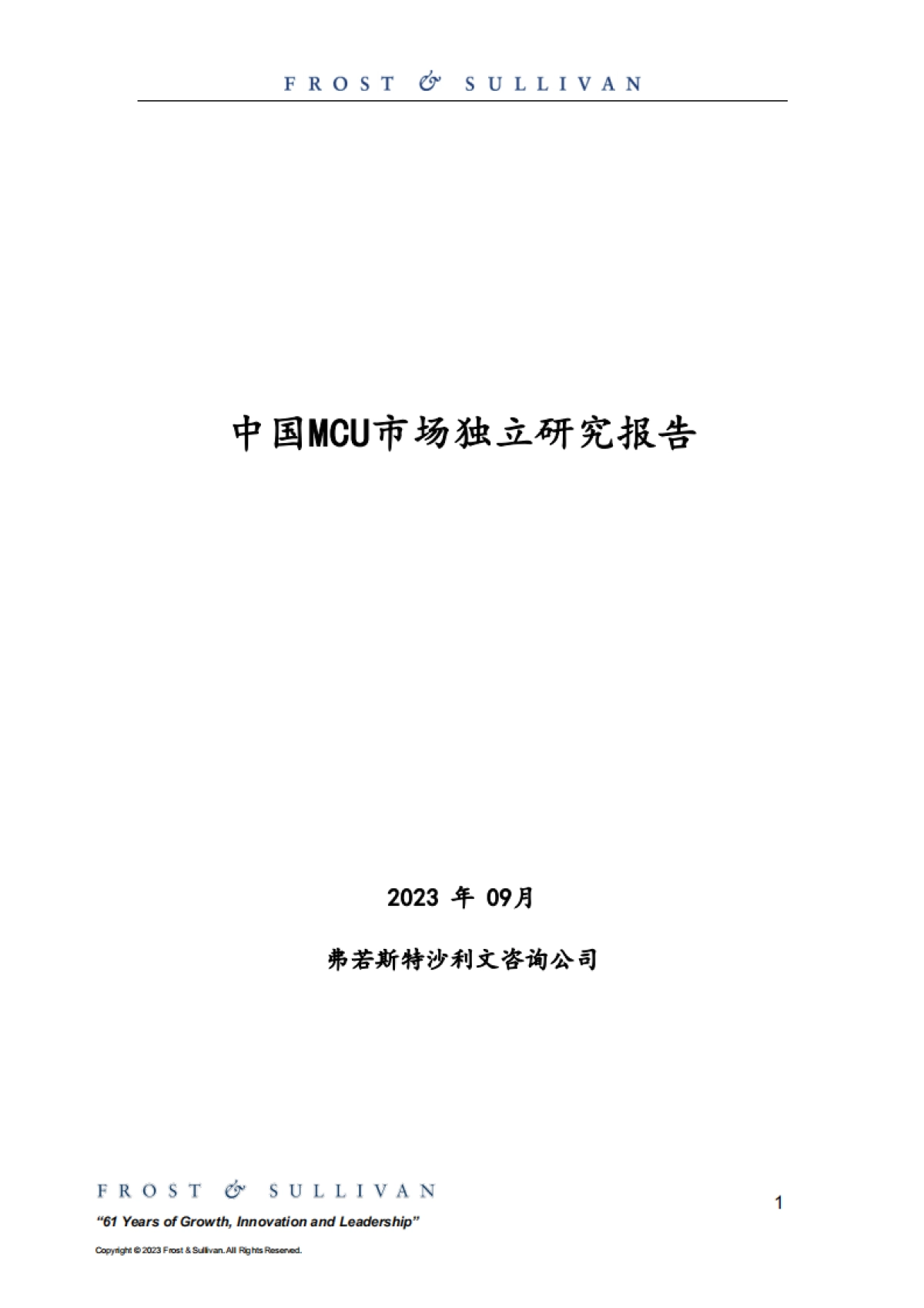 中国MCU市场独立研究报告_第1页